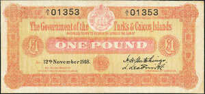 Turks and Caicos Islands, 1 Pound, P3b