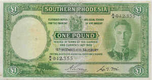 Southern Rhodesia, 1 Pound, P10a